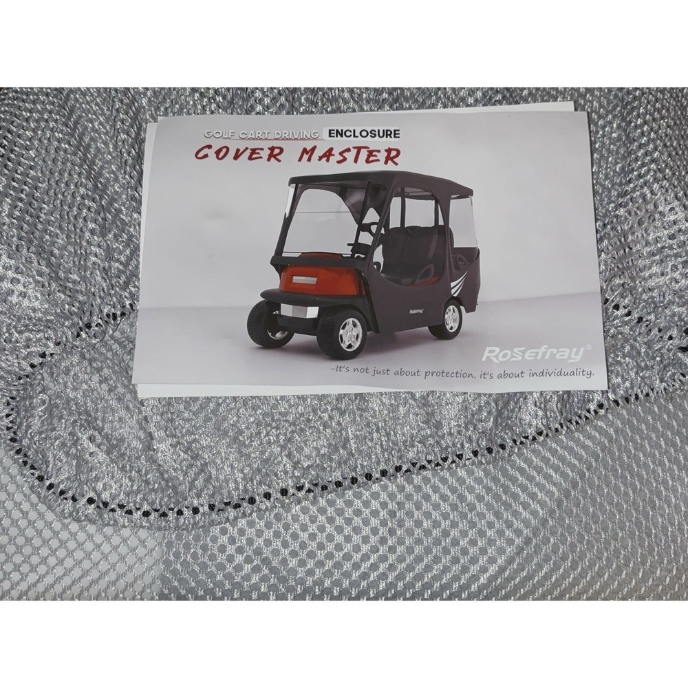 Rosefray Cover Master 2+2 Golf Cart Enclosure Rain Cover 4-Seater Gray[FL]